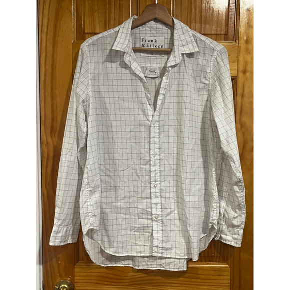 Frank & Eileen - Women's Frank Button Down in Thin Black Windowpane Size Large - Picture 1 of 8